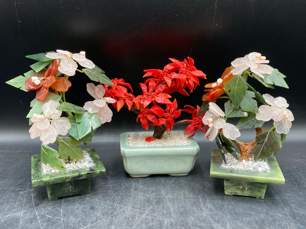 Carved Stone Bonsai Tree Sculptures