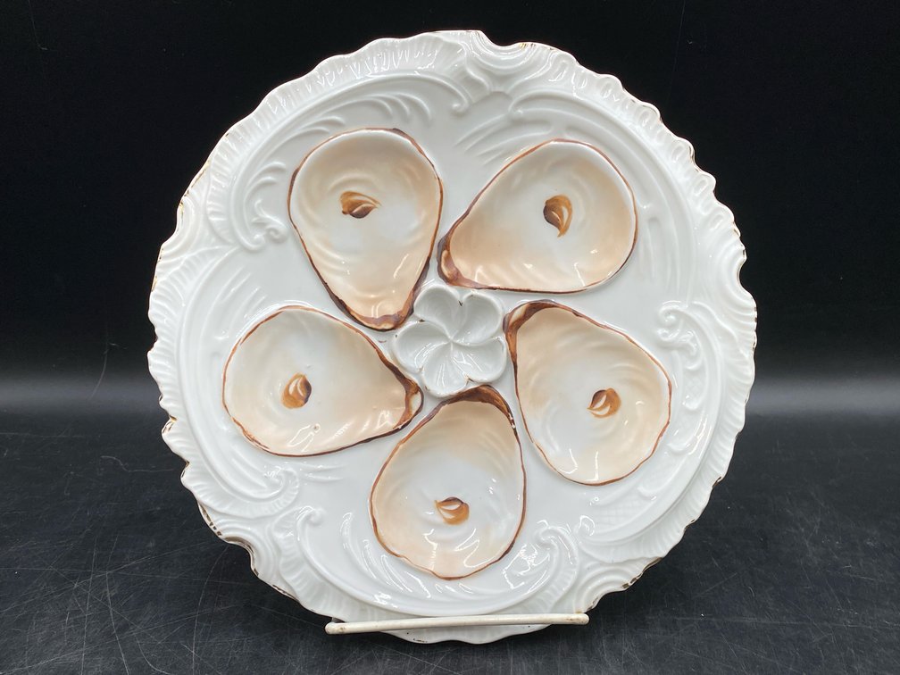 Porcelain Hand Painted Oyster Plate
