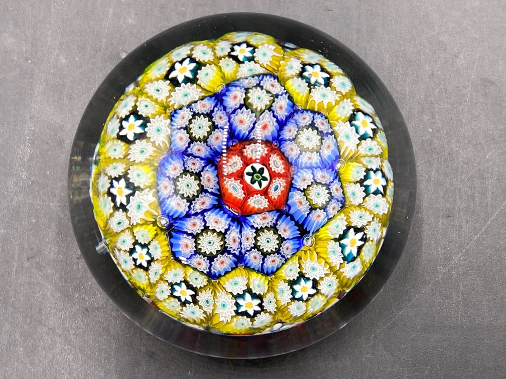 Murano Millefiori Style Art Glass Paperweight