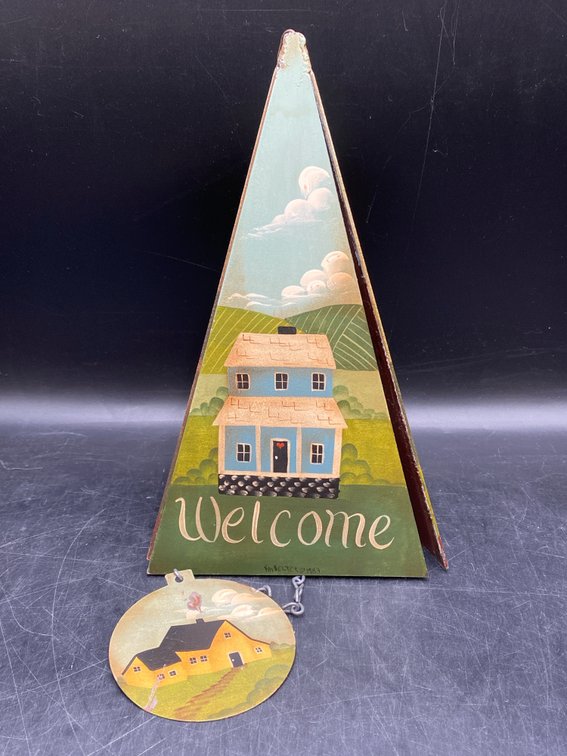 1987 Kay Belter Metal Painted Folk Art Wind Chime