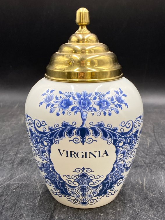 "Virginia" Delft Tobacco Jar