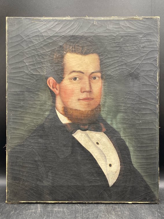 19th c Oil on Canvas