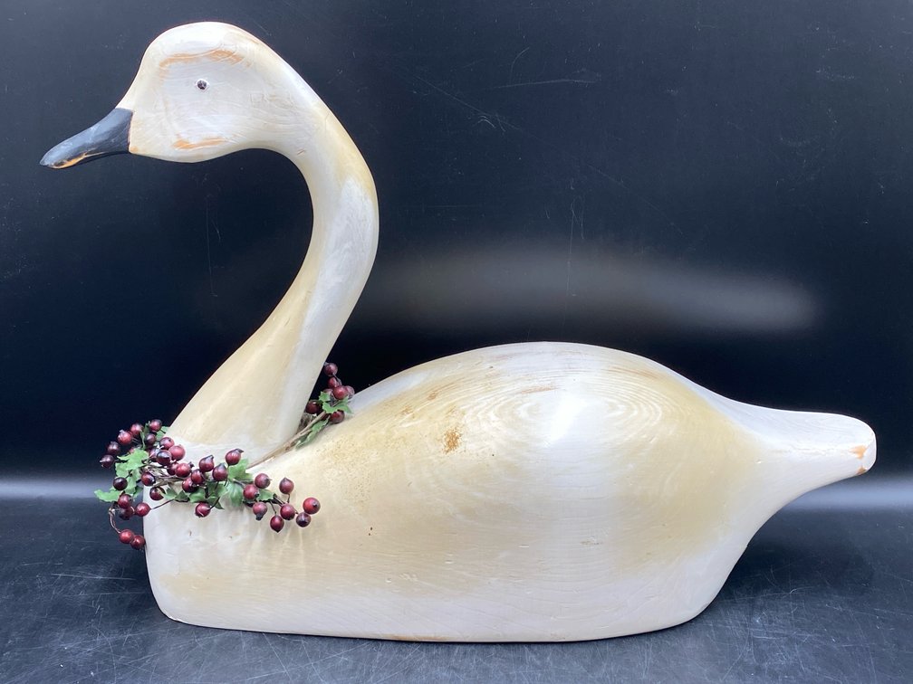 Folk Art Swan Figure
