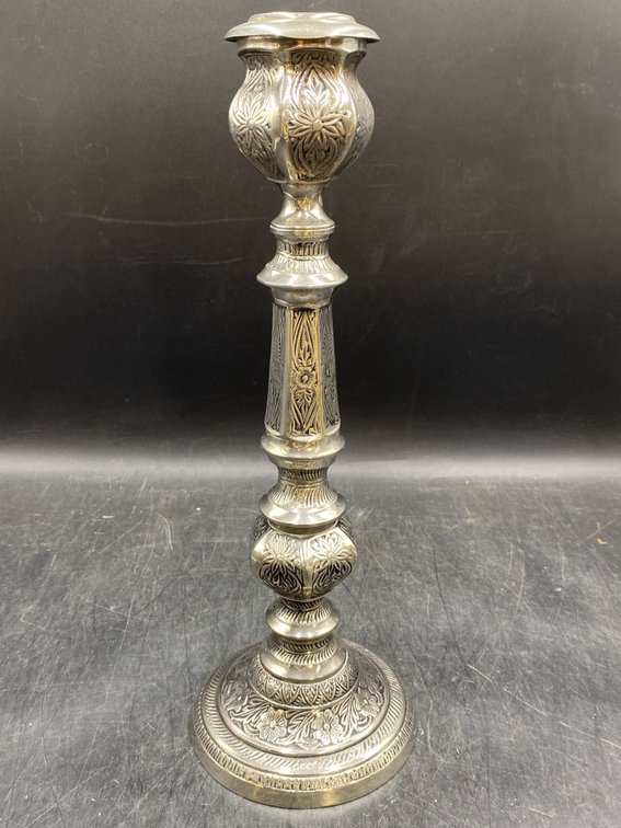 Silver-Tone Metal Candlestick