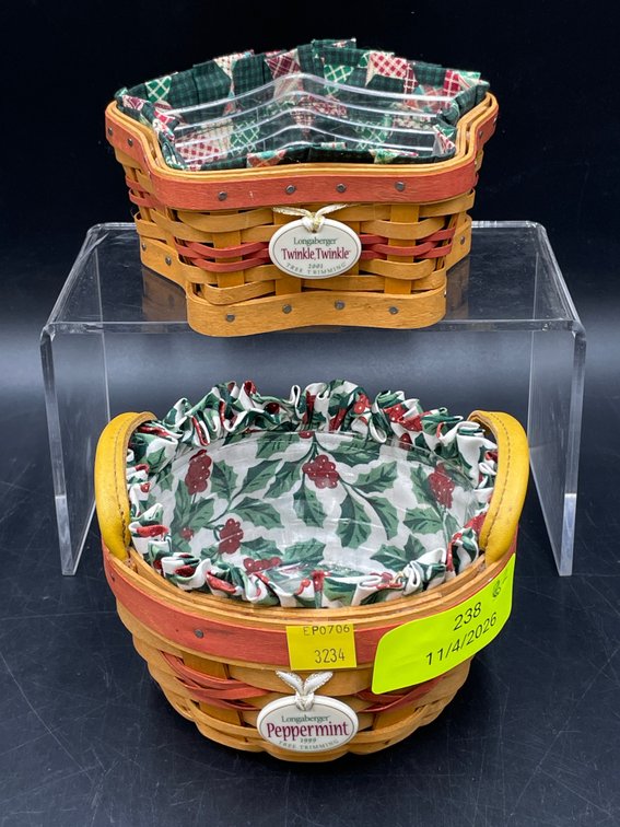1999 2001 Longaberger Tree Trimming Baskets