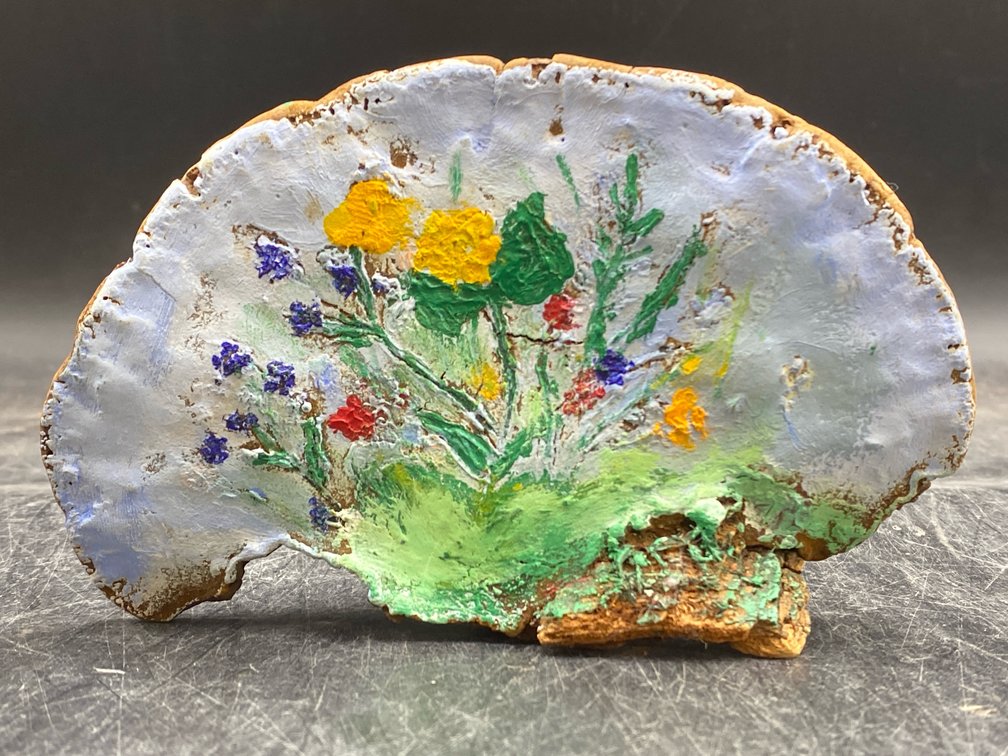 Hand-Painted Natural Wood