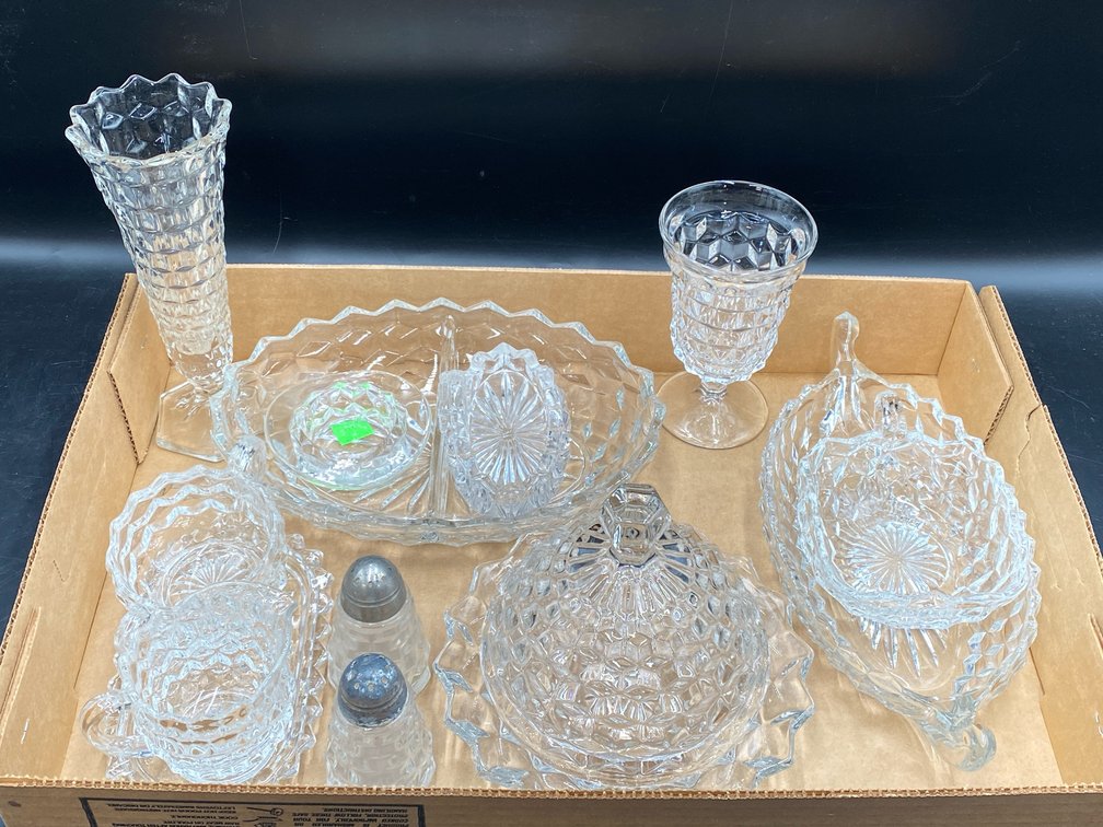Fostoria American "Cubist" Patterned Glass