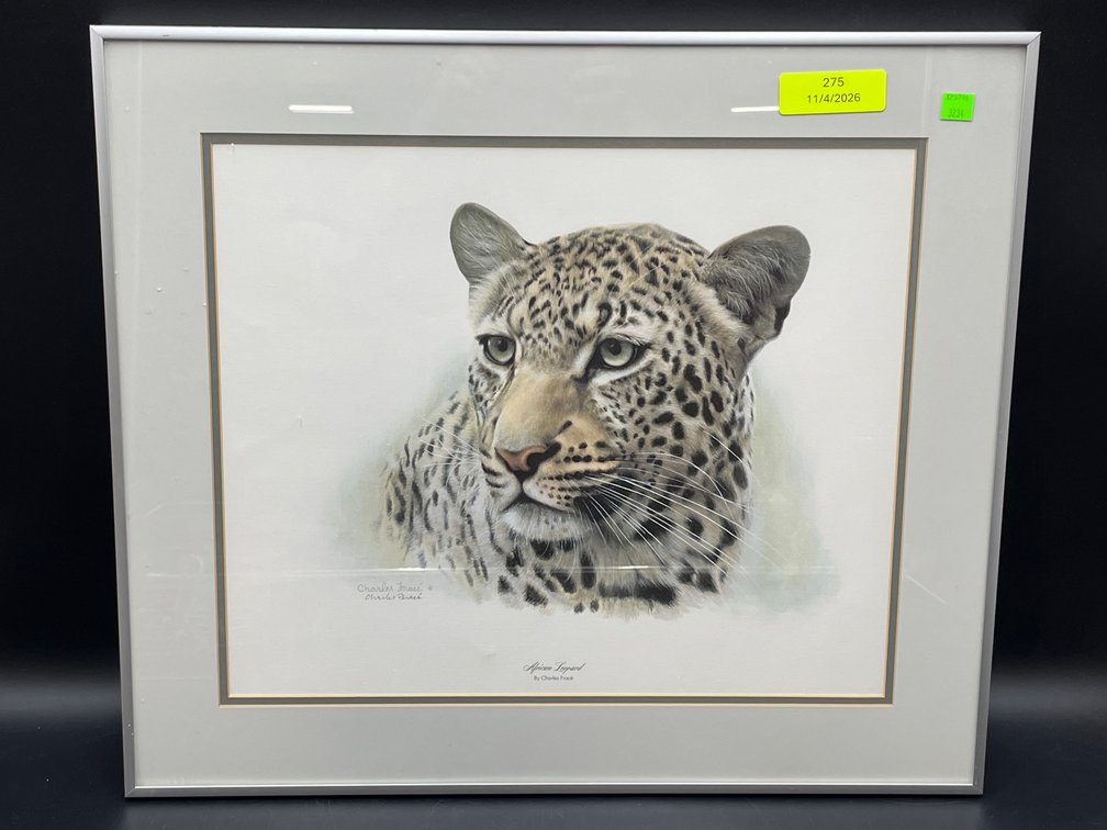 Charles Fracé "African Leopard" Framed Lithograph