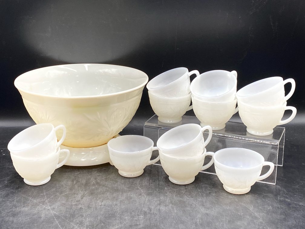 Anchor Hocking Milk Glass Punch Set