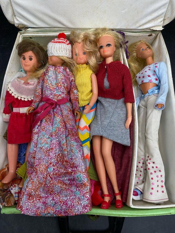 Dolls in Barbie Case