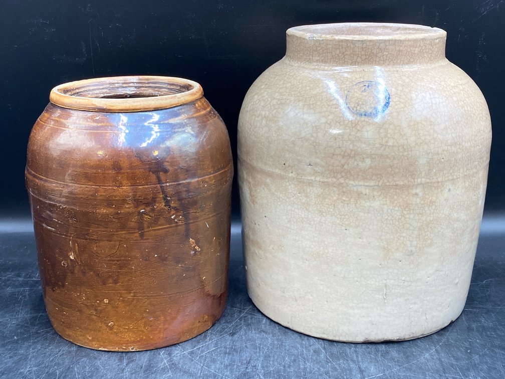 Glazed Stoneware Storage Crocks