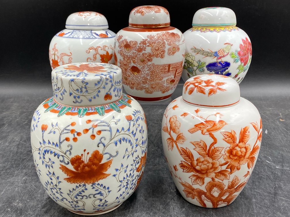Imari-Style Porcelain Ginger Jars
