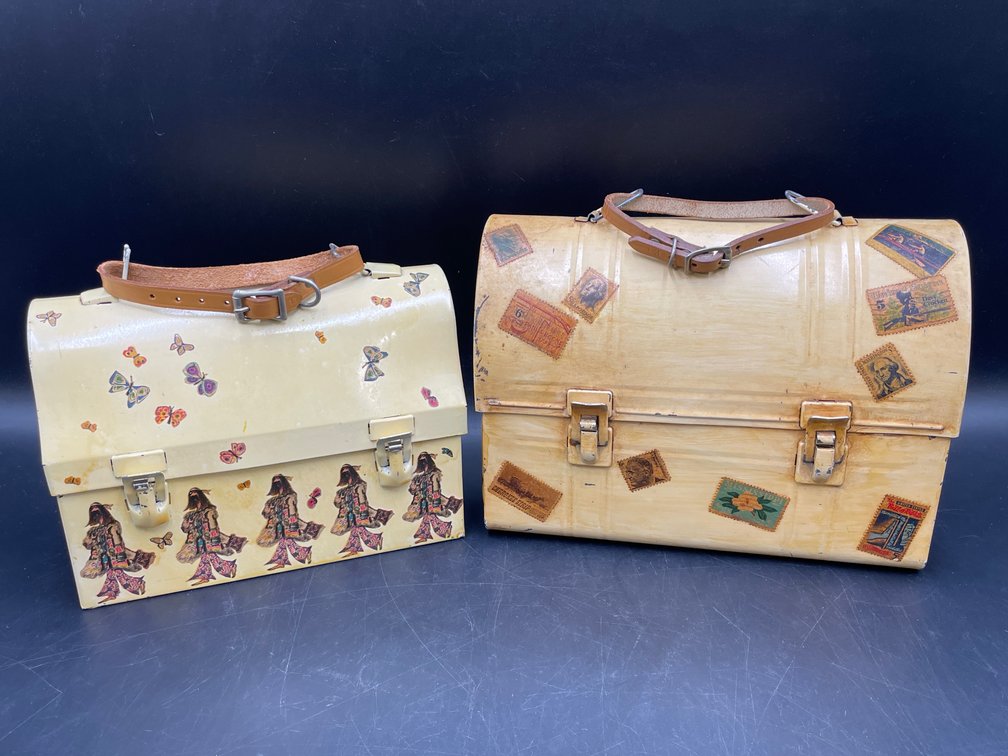 Thermos Decoupage Metal Train Cases