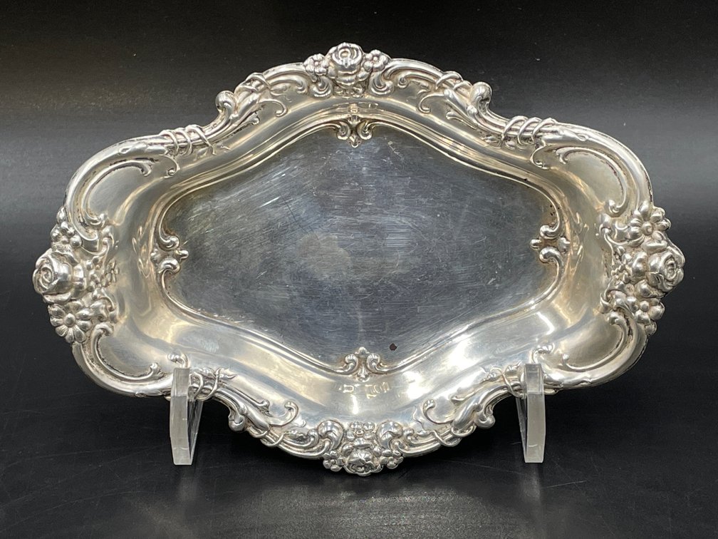 Wallace Sterling Repousse Oval Candy Bowl