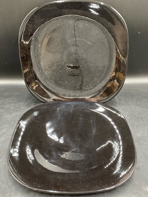 Italian Black Square Dinner Plates