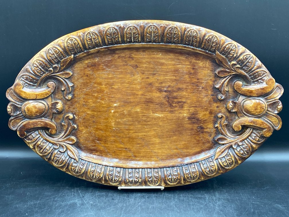 Southern Living at Home Brown Resin Faux Wood Serving Tray