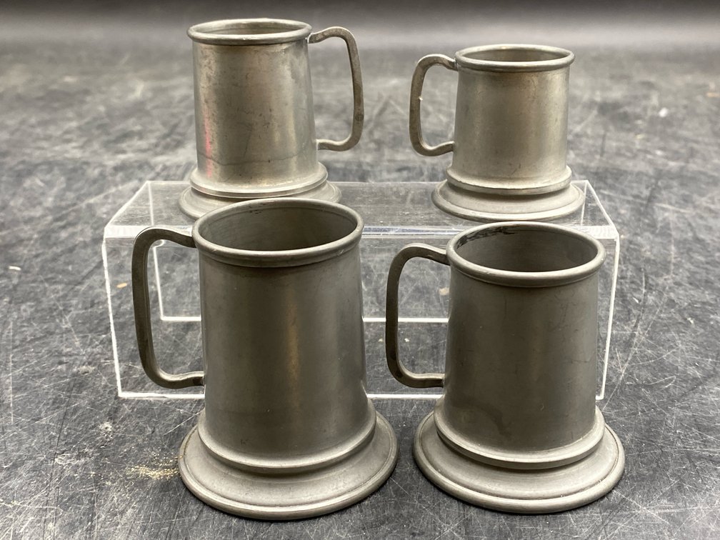 Miniature Pewter Tankard Mugs