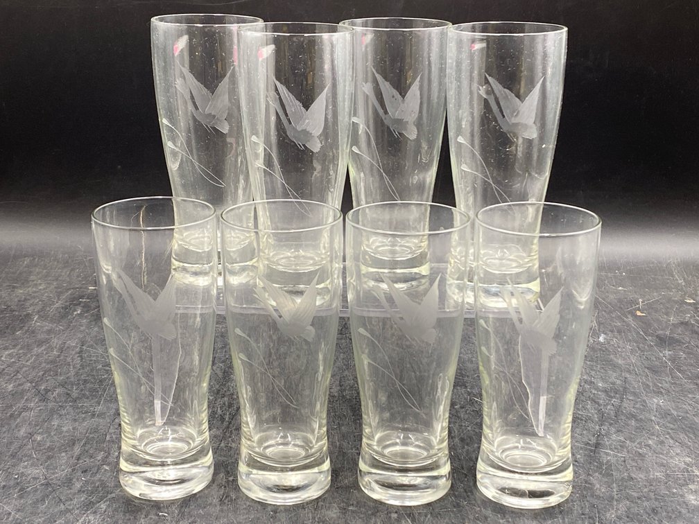 Etched Duck Pilsner Glasses