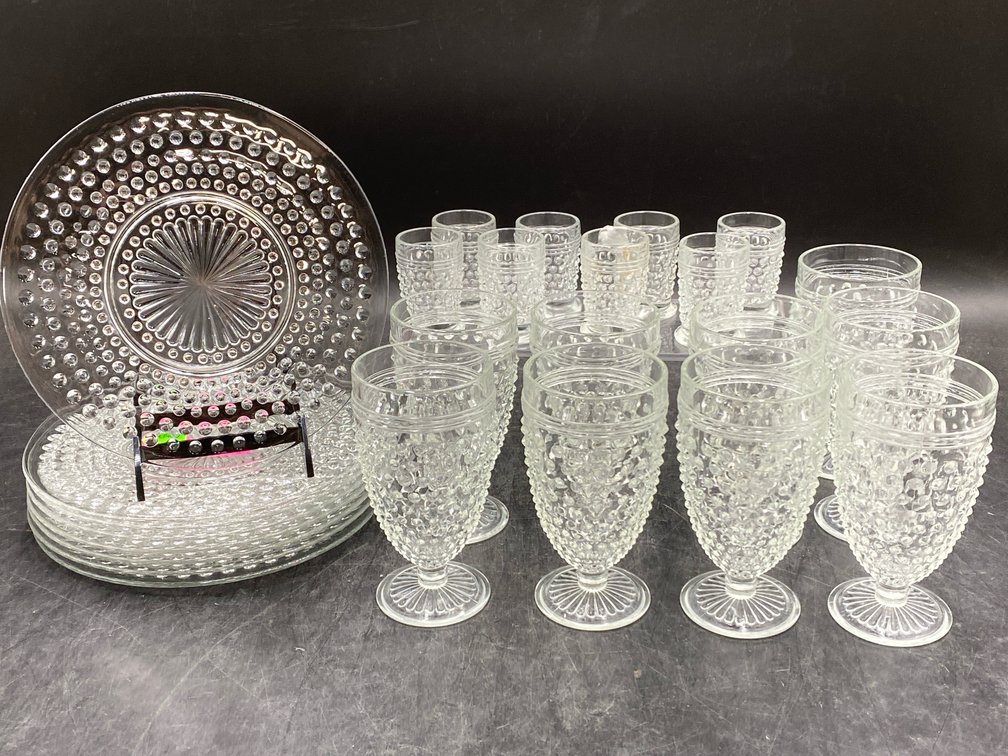 Mid-Century Hobnail Glass Dishes