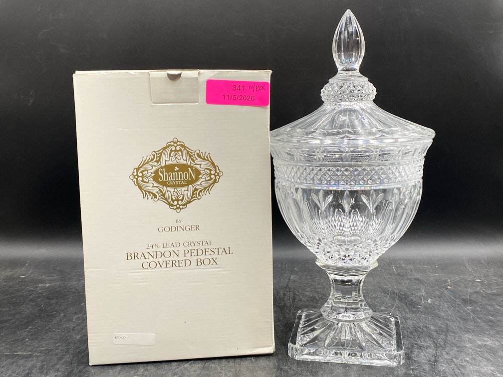 Shannon Crystal Brandon Pedestal Covered Box