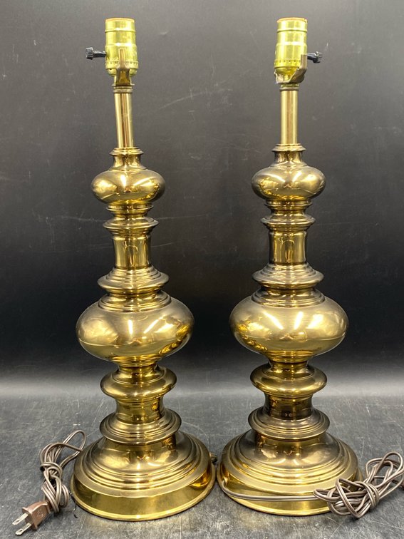 Hollywood Regency Style Brass Lamps