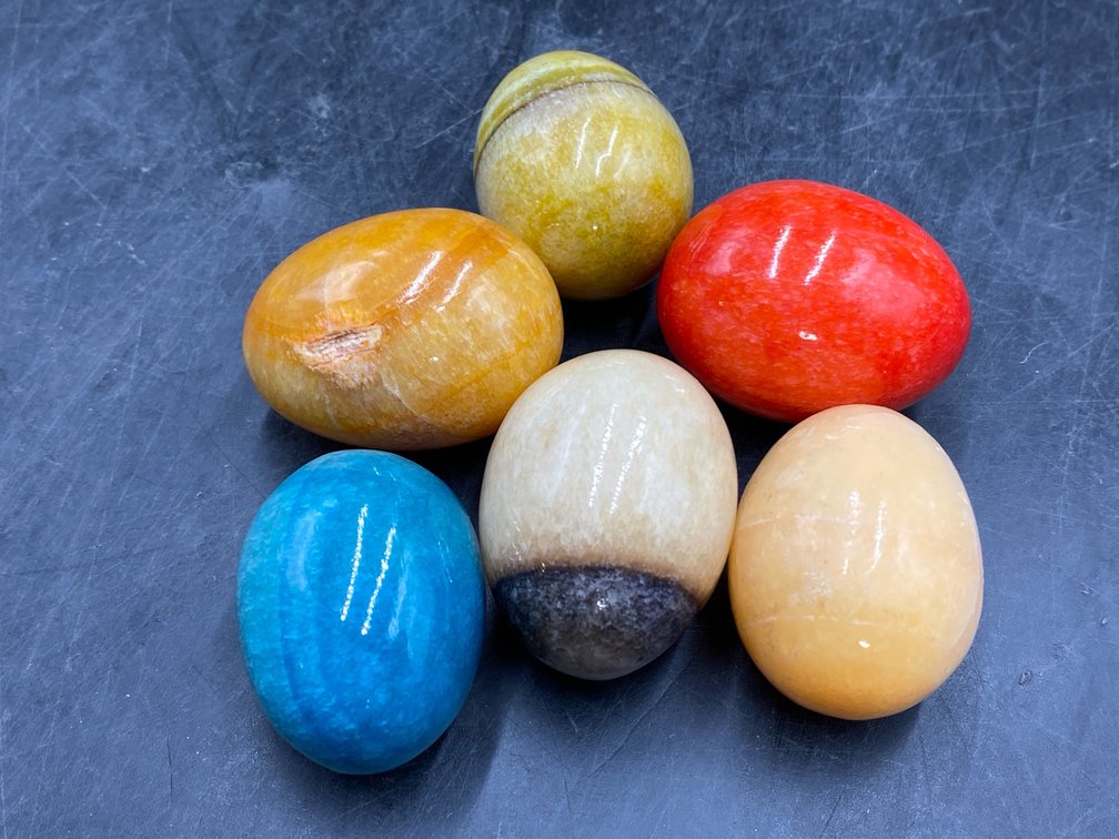 Polished Stone Decorative Eggs
