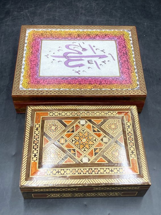Wooden Marquetry Jewelry Boxes