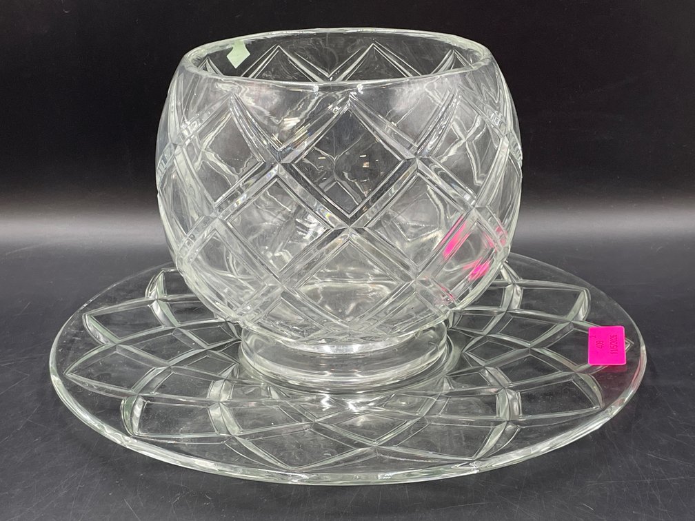 "Diamond Block" Glass Serving Wares