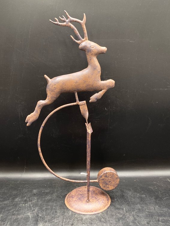 Metal Reindeer Sculpture