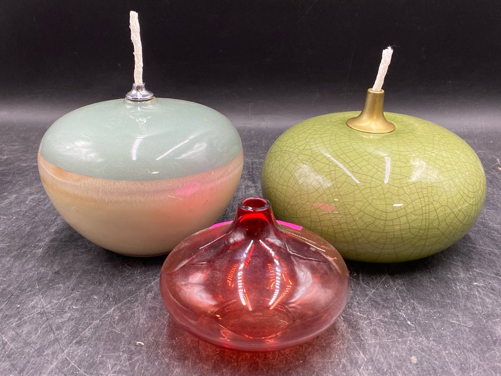 Bulbous Ceramic & Glass Oil Burners