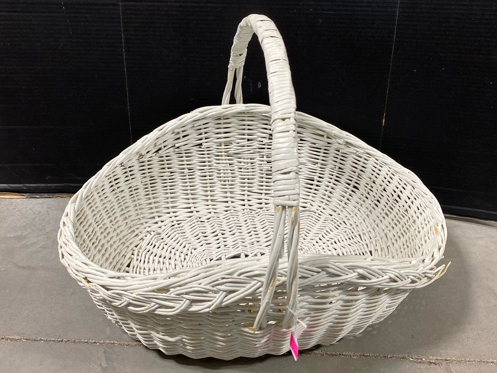 White Woven Wicker Basket