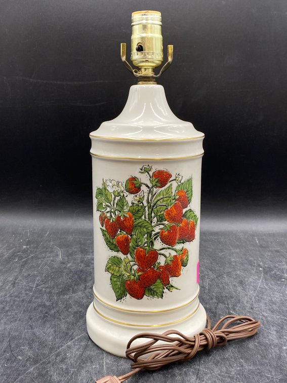 Strawberry Themed Porcelain Table Lamp