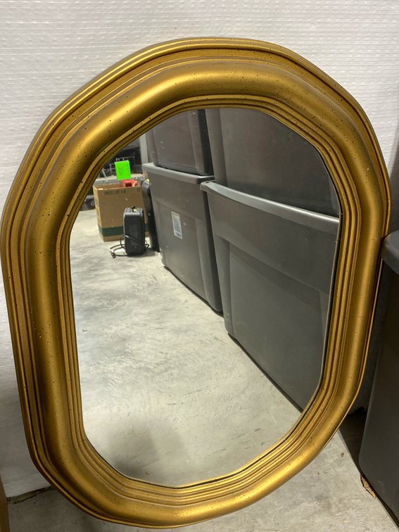Gilt and Speckled Portrait Mirror