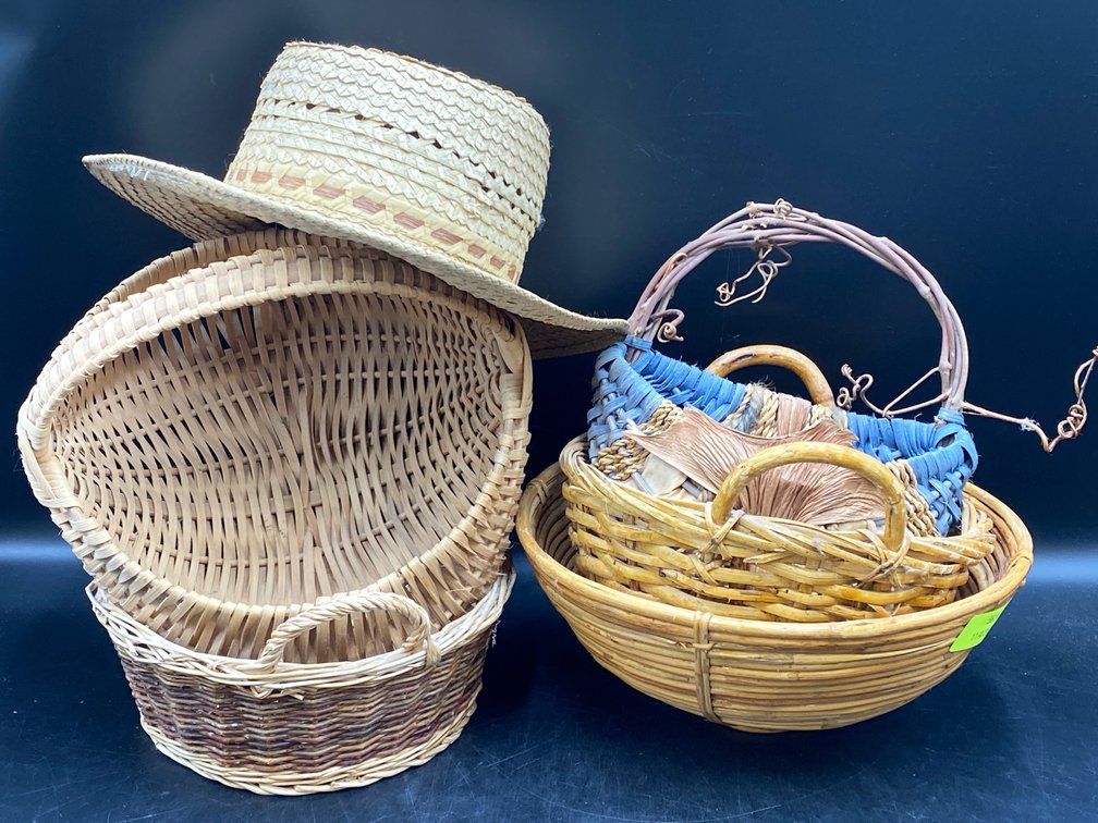 Woven Baskets & Hat