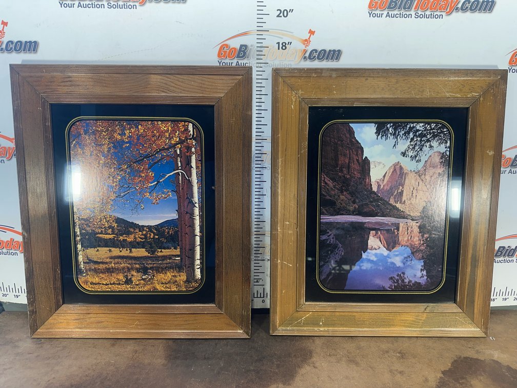 Framed Landscape Photographs in Wood Frames, Approx. 2 Pieces