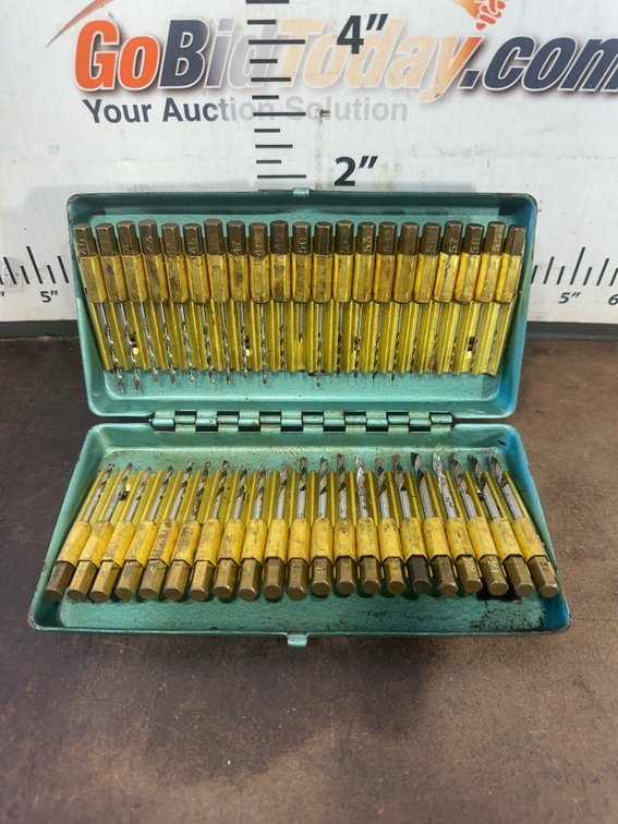 Wire Gauge Drill Bit Set in Metal Index Case