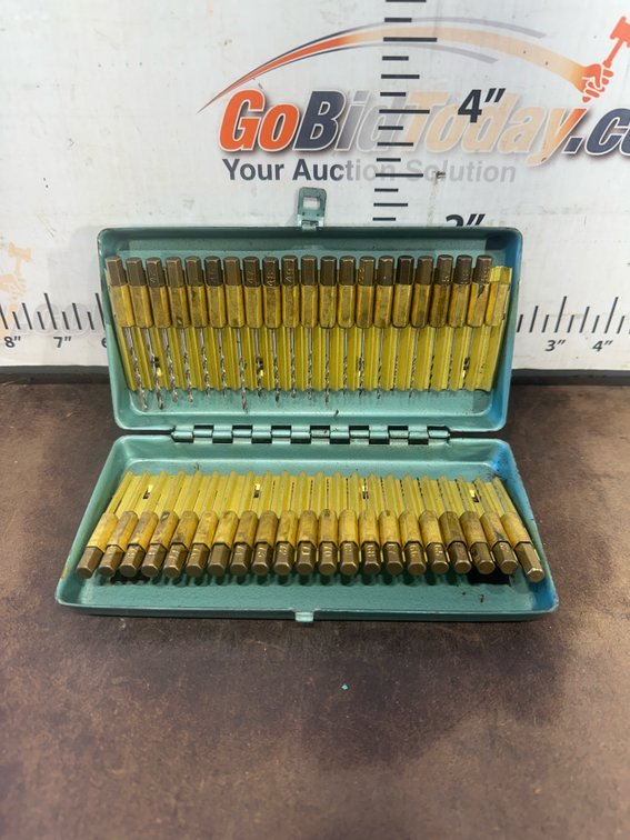 Micro Drill Bit Set in Green Metal Index Case Sizes 42-80