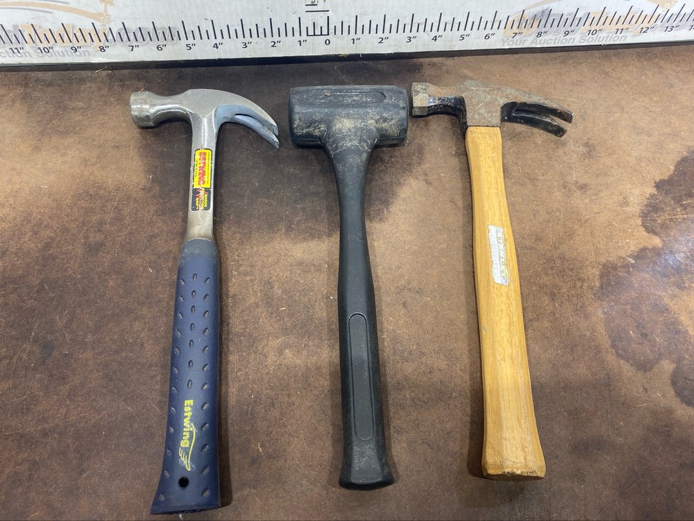 Claw Hammers and Dead-Blow Mallet, Approx. 3 Pieces