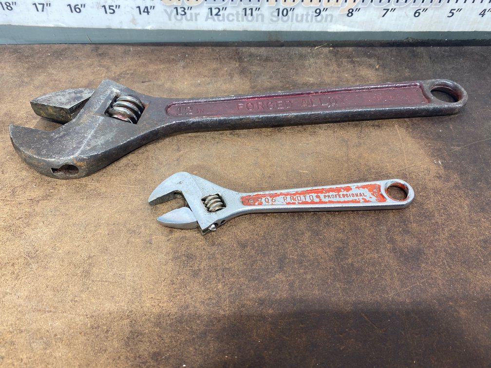 Approx. 2 Adjustable Wrenches, 6 In. and 12 In.