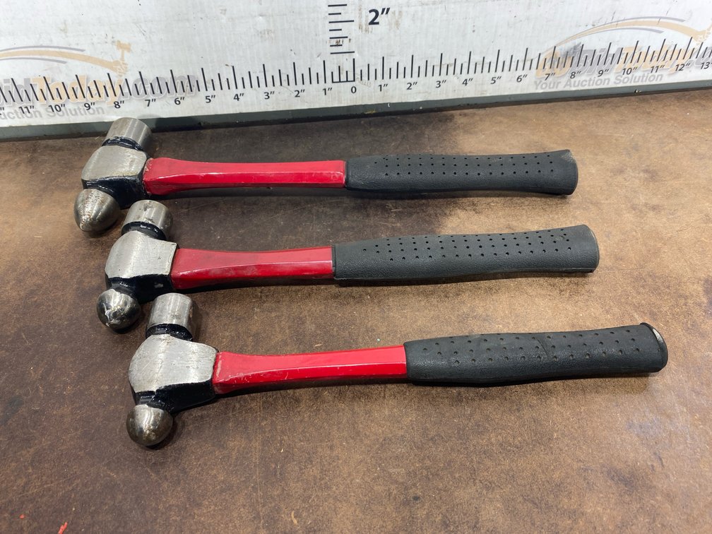 Approx. 3 Ball-Peen Hammers with Steel Heads and Rubber Grips