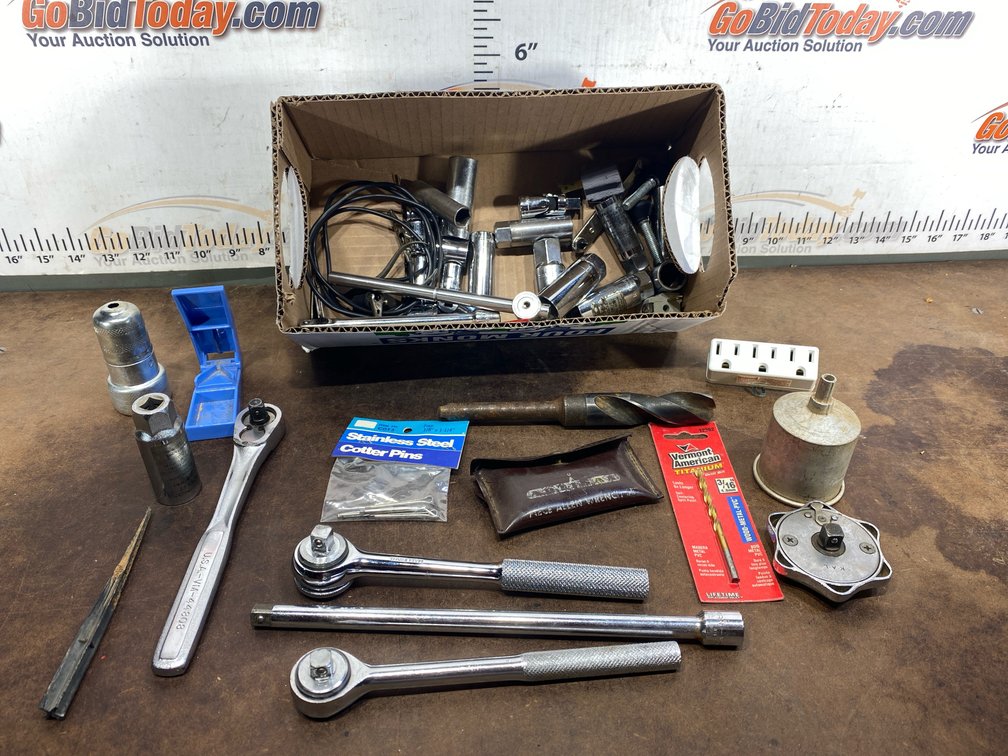 Ratchets, Socket Accessories, Drill Bits, and Hand Tools Lot