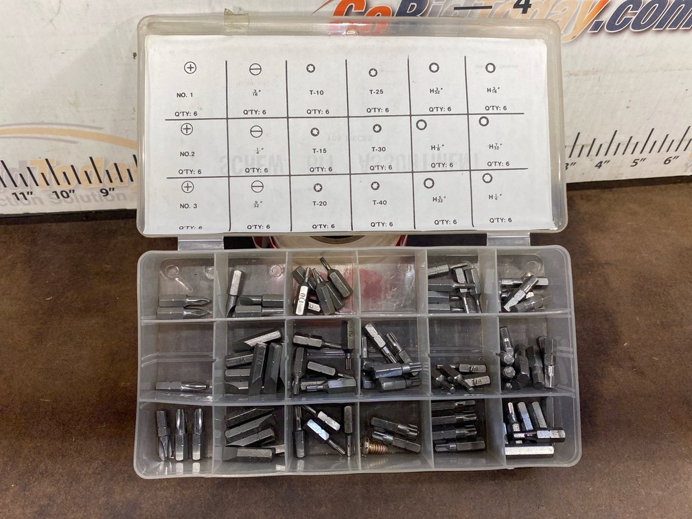 Screw Bit Assortment in Plastic Organizer Case