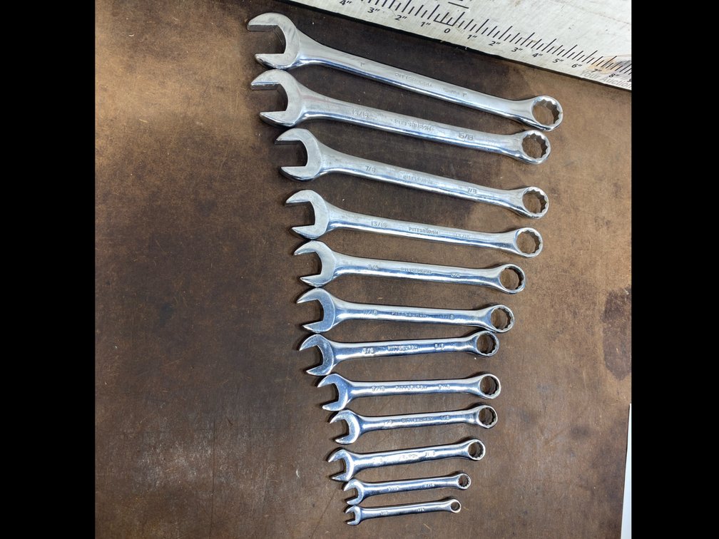 Pittsburgh SAE Combination Wrench Set, Approx. 12 Pieces