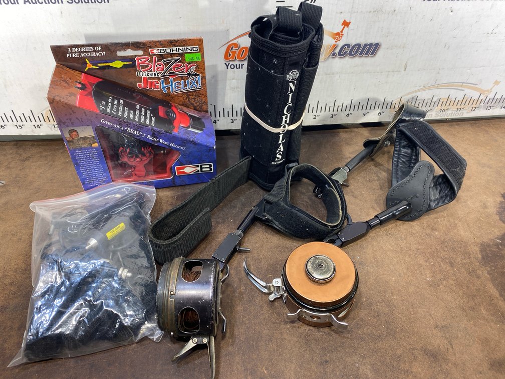 Archery Fletching Jig, Releases, and Automatic Fly Reels