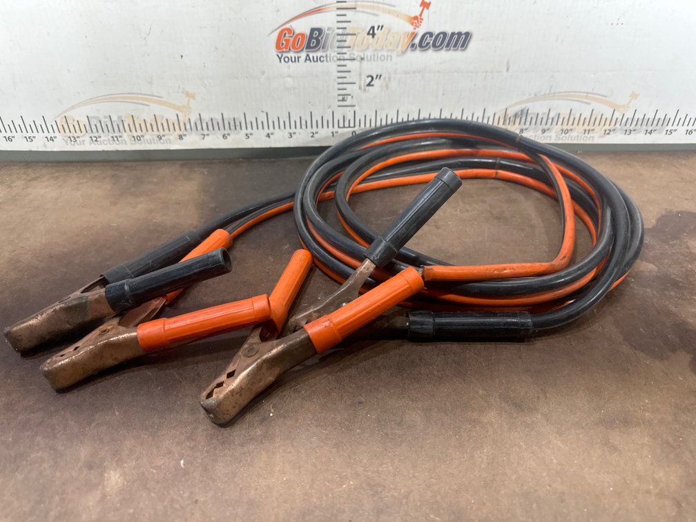Orange and Black Booster Jumper Cables with Clamps