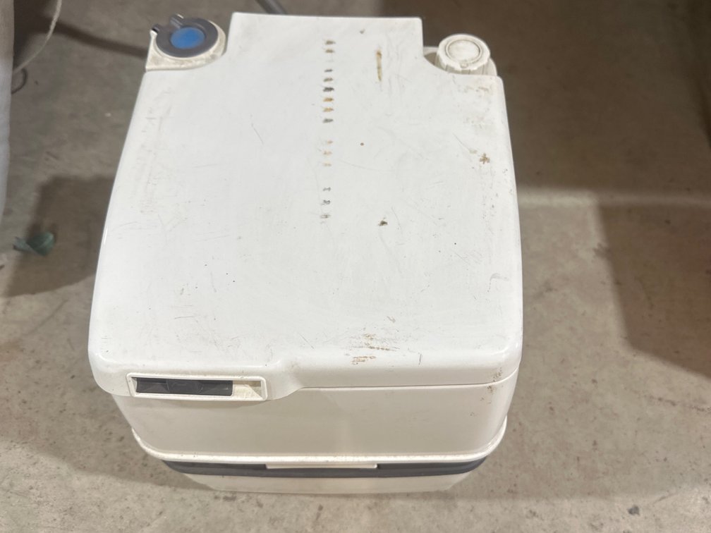 White Plastic Portable Camping Toilet