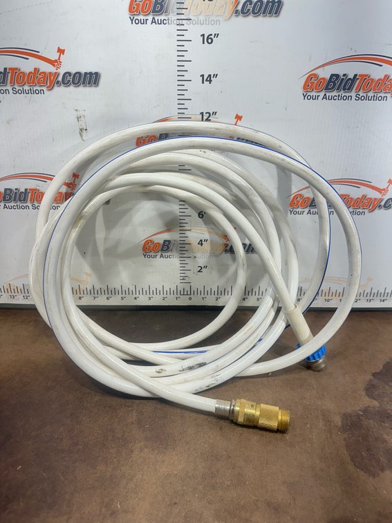 White Flexible Water Hose with Blue Stripe