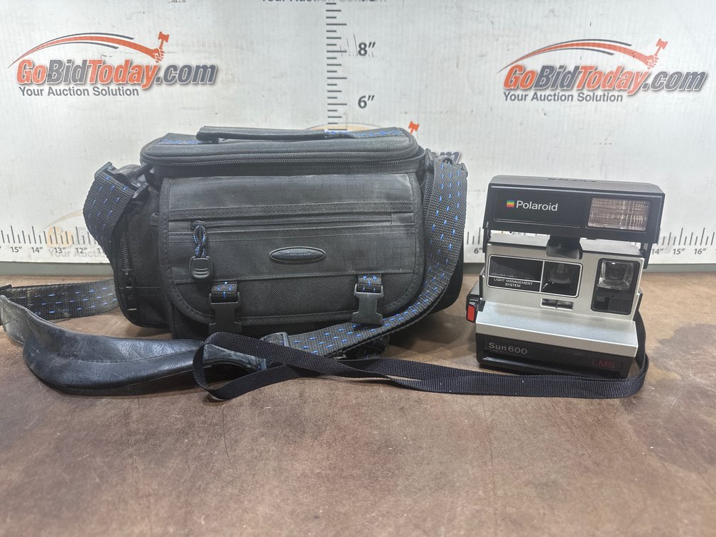 Polaroid Sun 600 LMS Instant Camera and Samsonite Camera Bag