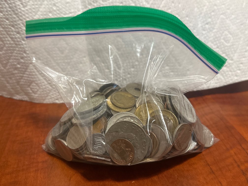 Mixed World Coins Lot in Zipper Bag