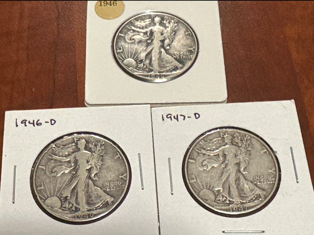 Approx. 3 Walking Liberty Half Dollar Coins